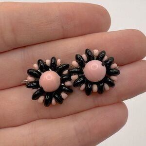 VINTAGE Beaded Screw Back Earrings